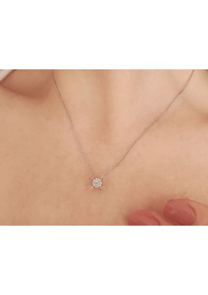 0,50 Karat Görünümlü Modern Pırlanta Tektaş Kolye 0417P0052 modelleri
