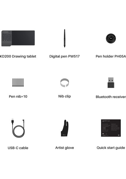 Huıon Inspiroy Keydial KD200 Bluetooth Kablosuz Grafik Tablet