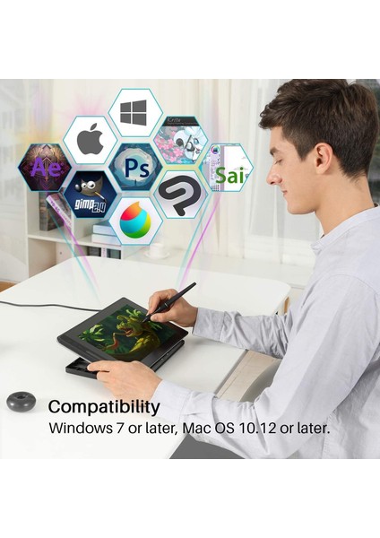 Huıon Kamvas Pro 12 GT-116 Grafik Çizim Monitörlü Çizim Tableti