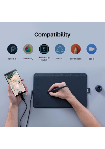 Huıon HS611 Grafik Çizim Tableti - Android Destekli Kalem Tablet