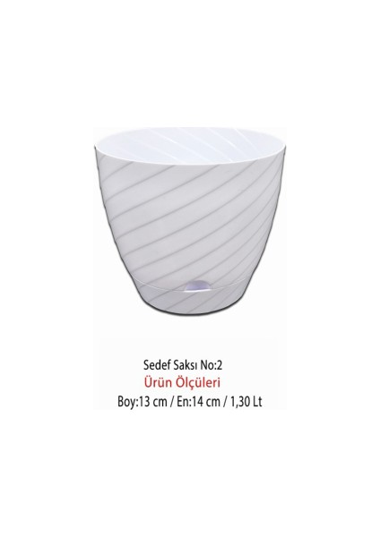 Sedef Çiçek Saksı No:2 (1,30 Lt)