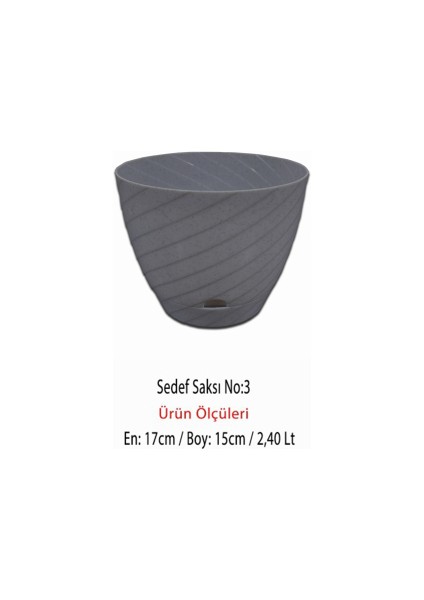 Sedef Çiçek Saksı No:3 (2,40 Lt)