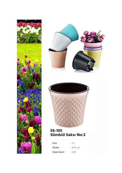 Sümbül Çiçek Saksı No: 2 -- ( 1,2 Lt )