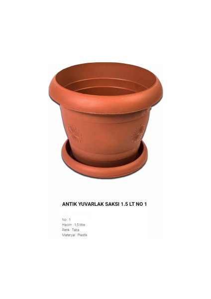 Antik Saksı No:1 - (1,50 Lt)