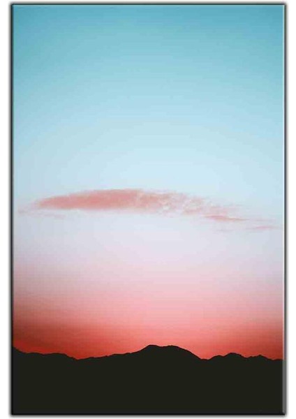 Pembe ve Mavi Gökyüzü Kanvas Tablo
