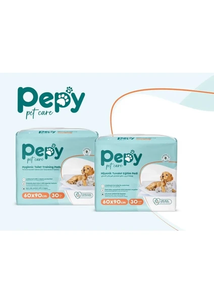 Pepy Pet Care Kaydırmaz Hijyenik Tuvalet Eğitim Pedi 30'lu 60 x 90 cm