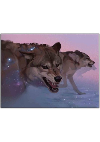 Kızgın Kurtlar Kanvas Tablo