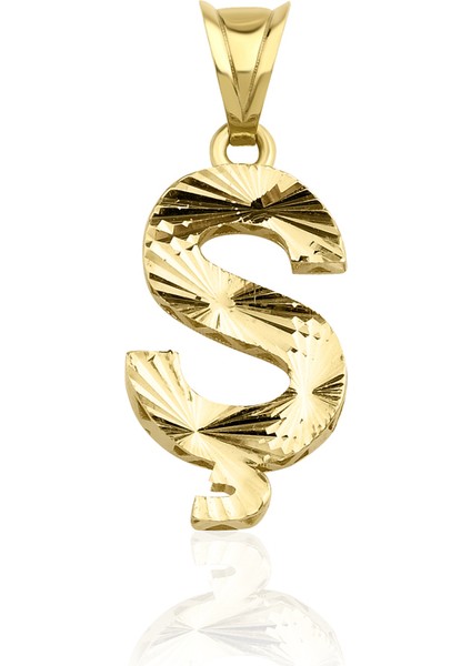14 Ayar Altın Mini Shine Kolye Ucu Ş Harfi