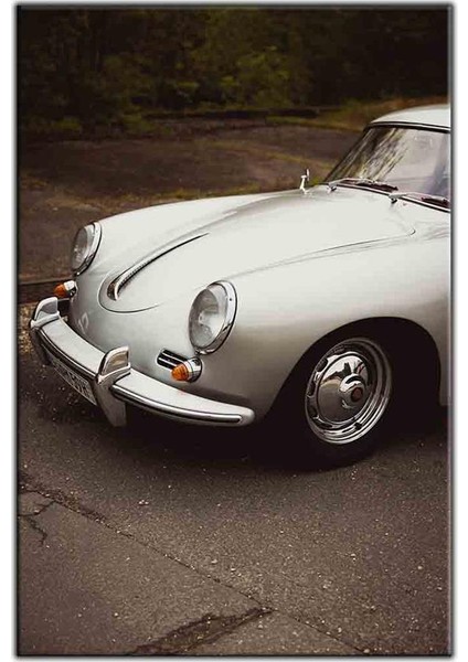 Gri Porsche 356 Kanvas Tablo