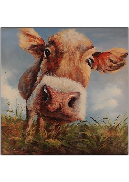 Pembe Burunlu Buzak Kanvas Tablo