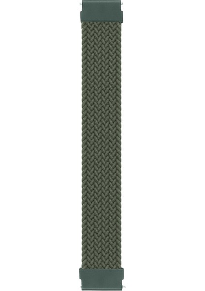 Amazfit Gtr 47MM Kordon, (Medium Size, 155MM) Braided Solo Loop Band Koyu Yeşil
