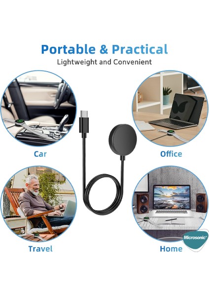 Samsung Galaxy Watch 5 Pro 45MM Manyetik Type-C Şarj Kablosu Siyah indirimleri