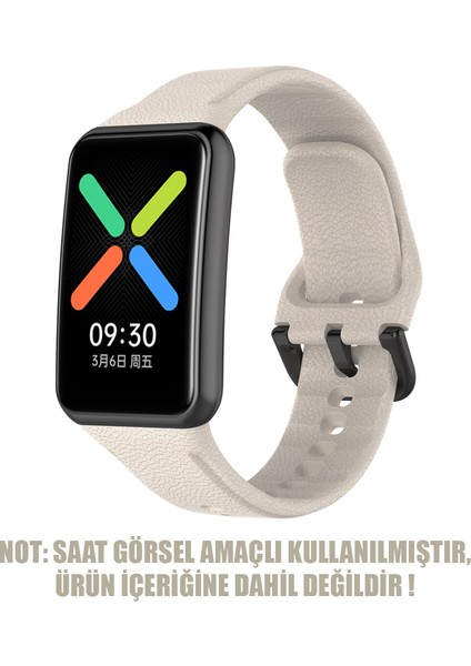 Oppo Watch Free Kordon, Silicone Sport Band Bej fiyatları