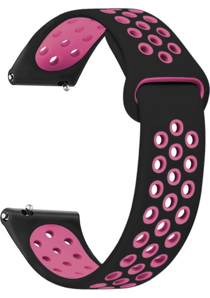 Huawei Watch Gt3 46MM Rainbow Gently Band Kordon Siyah Pembe