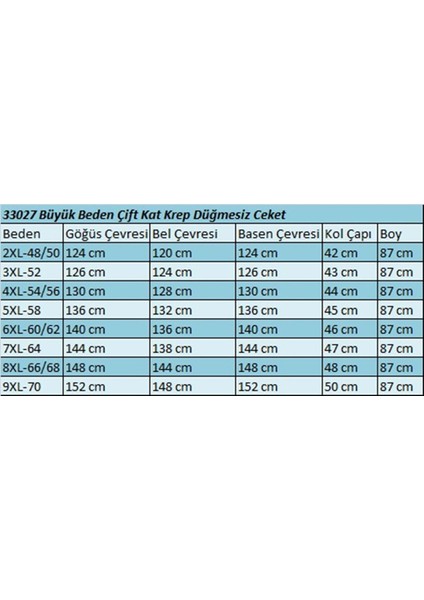 33027-1 Büyük Beden Çift Kat Krep Düğmesiz Ceket-Gül Kurusu