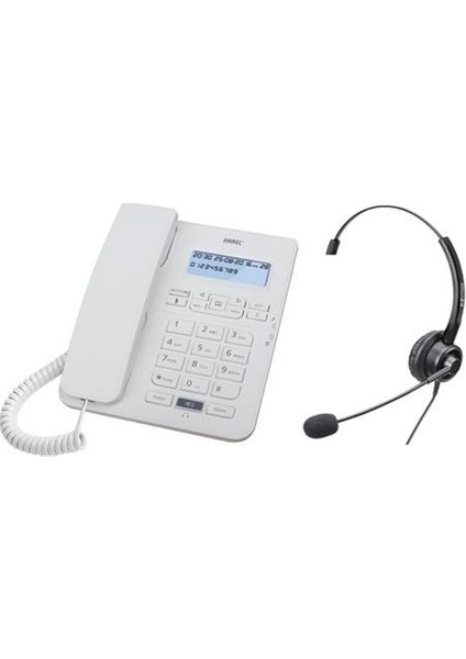 TM145 Karel Rj9 Kulaklıklı Masaüstü Telefon Beyaz