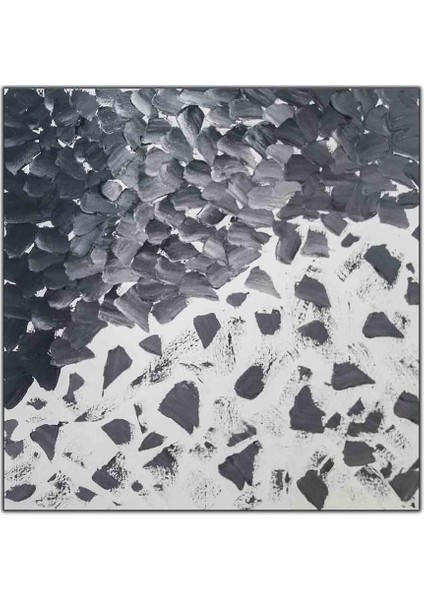 Siyah ve Gri Dokunuşlar Yağlı Boya Dokulu Tablo