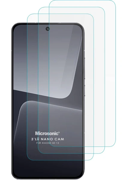 Xiaomi Mi 13 Screen Protector Nano Glass Cam Ekran Koruyucu (3`lü Paket)