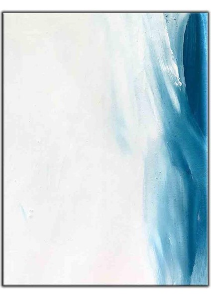 Soyut Mavi Deniz ve Dalgalar Yağlı Boya Dokulu Tablo