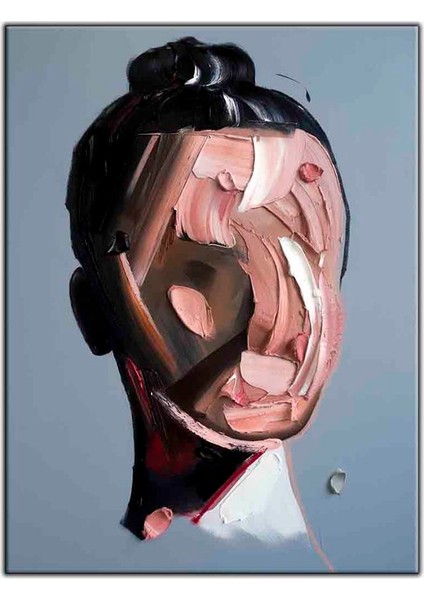 Soyut Kadın Portresi Yağlı Boya Dokulu Tablo