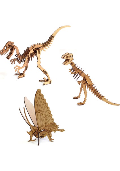 3 'lü Ahşap 3D Maket ,ahşap 3D Puzzle Seti 3st-1