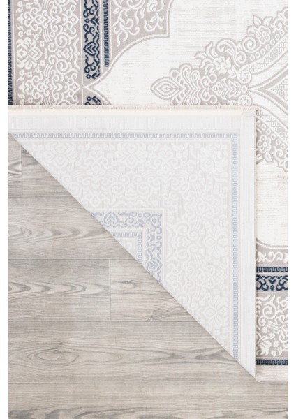 Ipek Mekik Halı Gordion Mavi Beyaz Klasik Göbekli Halı indirimleri