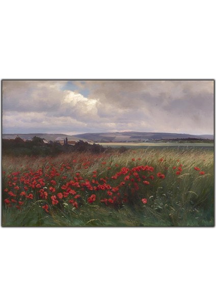 Kırmızı Gelincik Çiçekleri Orijinal Boya Tablo