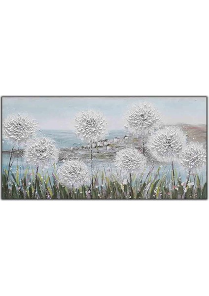 Karahindiba Tohumu ve Deniz Manzarası Orijinal Yağlı Boya Tablo