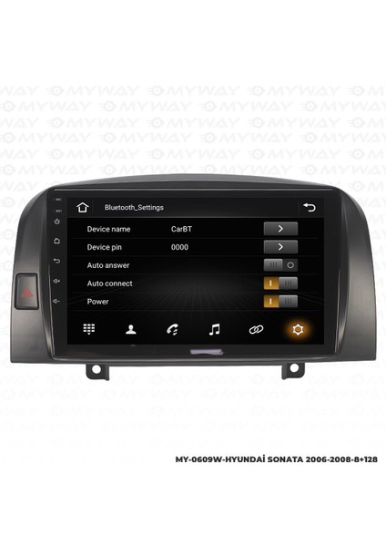 Hyundai Sonata Android 12 Multimedya Carplay 4gb RAM+64GB HDD 2006-2008 Navigasyon Ekran modelleri