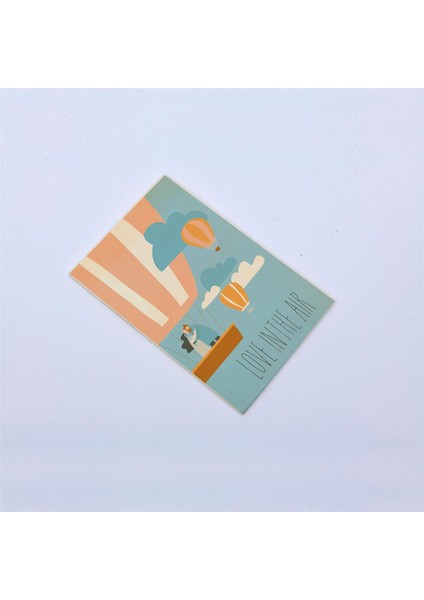 Sevgililer Günü Balon Ahşap Kartpostal