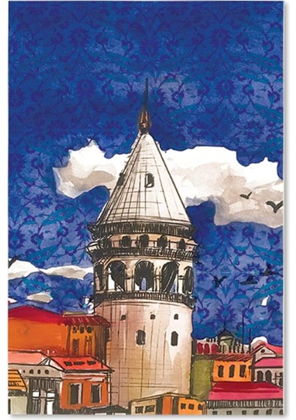 Galata Kulesi Ahşap Kartpostal