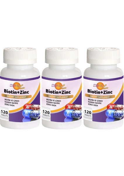 Biotin Çinko 3 x 120 Tablet