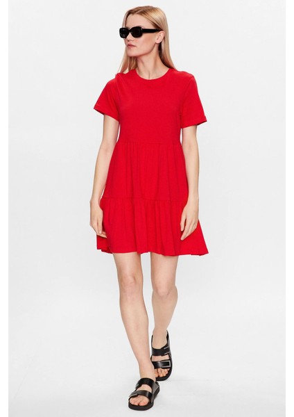 Kadın Onlmay %100 Pamuk Midi Elbise 15286934 Kırmızı fiyatları