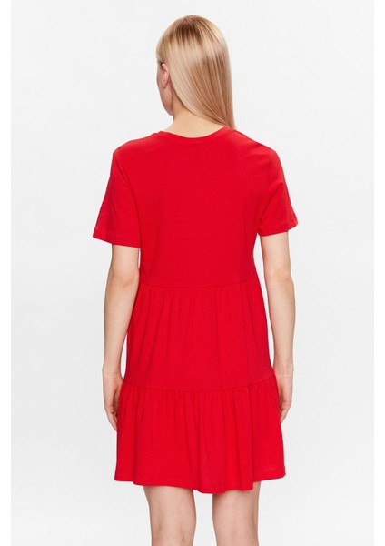 Kadın Onlmay %100 Pamuk Midi Elbise 15286934 Kırmızı indirimleri