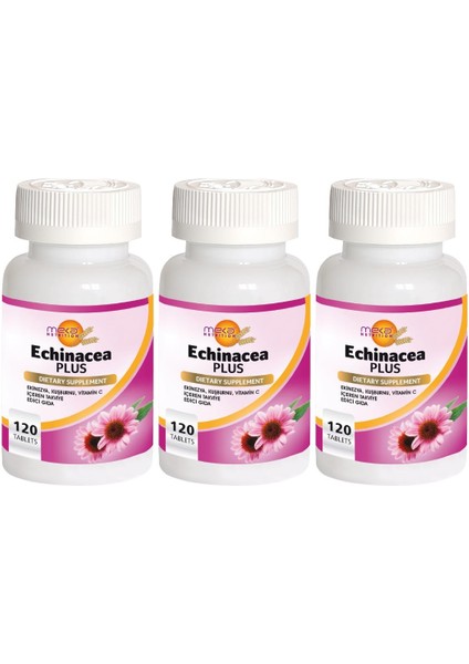 Echinacea Plus 3 x 120 Tablet Ekinezya Kuşburnu Vitamin C Vitamini