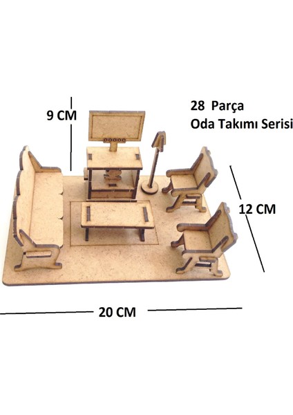 3 'lü Ahşap 3D Maket ,ahşap 3D Puzzle Seti 3st-3