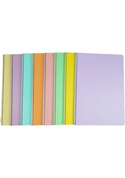 Flex Pastel 40 Yaprak A4 Pp Kapak Spiralli Defter (1 Adet Çizgili- 2 Adet Kareli)