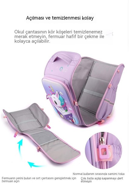 Yeni Çocuk Karikatür Hayvan Kafa Alanı Tek Parça Sevimli Baskılı Sırt Çantası Kız Sırt Çantası Sınıflar Için 1-3 (Yurt Dışından)