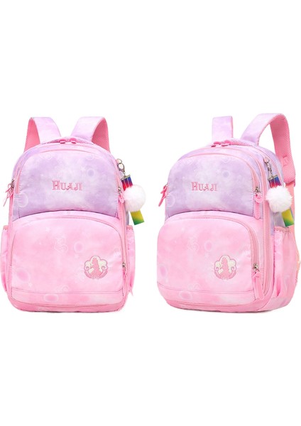 Kontrast Renkli Büyük Kapasiteli Degrade Yıldızlı Gökyüzü Sırt Çantası Ilkokul Okul Çantası Kız 1-3 Dereceli Hafif Sırt Çantası (Yurt Dışından)