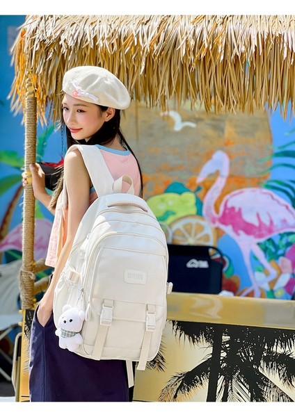 2023 Yeni Ortaokul Öğrencileri Okul Çantası Seyahat Basit Küçük Taze Hafif Büyük Kapasiteli Sırt Çantası Eğlence Çift Sırt Çantası (Yurt Dışından) modelleri