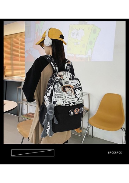 Öğrenci Okul Çantası Rahat Ortaokul Moda Havalı Erkek Anime Sırt Çantası Büyük Kapasiteli Sırt Çantası (Yurt Dışından) fırsatları