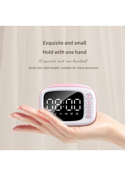 Hıfı ile LED Çalar Saat Bluetooth Hoparlör 1400 Mah Pil Yatak Odası (Yurt Dışından)