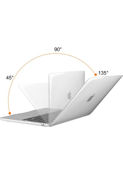 Apple MacBook Air M2 Çip 2023 Kılıf A2941 15.3 Inç 360° Koruma Transparan Parlak Hava Kanallı Kapak