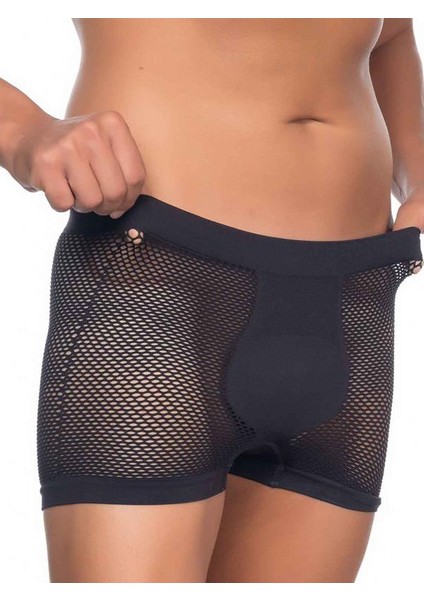 Emay Fileli Soft Yumuşak Özel Tasarım Erkek Boxer Siyah
