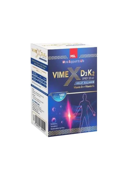 Msl Vimex D3K2 Vitamin D3K2 Sprey 50 ml