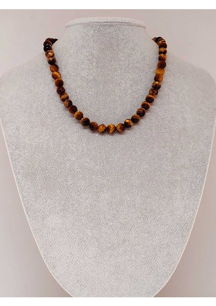 Kaplangözü Taşı Faset Kesim Royal Kolye 8mm (Klipsli) (39555)