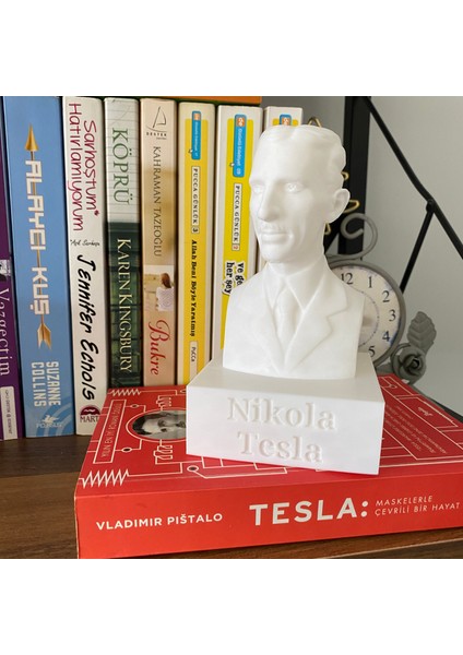 Nikola Tesla Büstü Dekoratif Obje Kitaplık Dekor Hediyelik Biblo