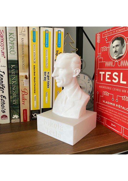 Nikola Tesla Büstü Dekoratif Obje Kitaplık Dekor Hediyelik Biblo