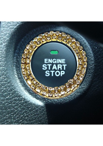 Kristal Taşlı Start Stop Düğme Halkası Altın fırsatları