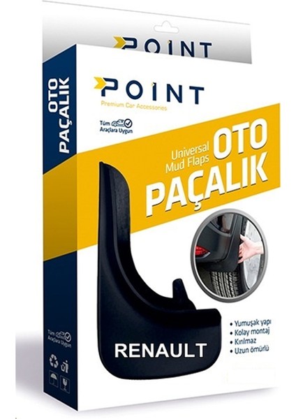 Oto Aksesuarcım Renault Paçalık Tozluk Çamurluk Universal Siyah 2'li